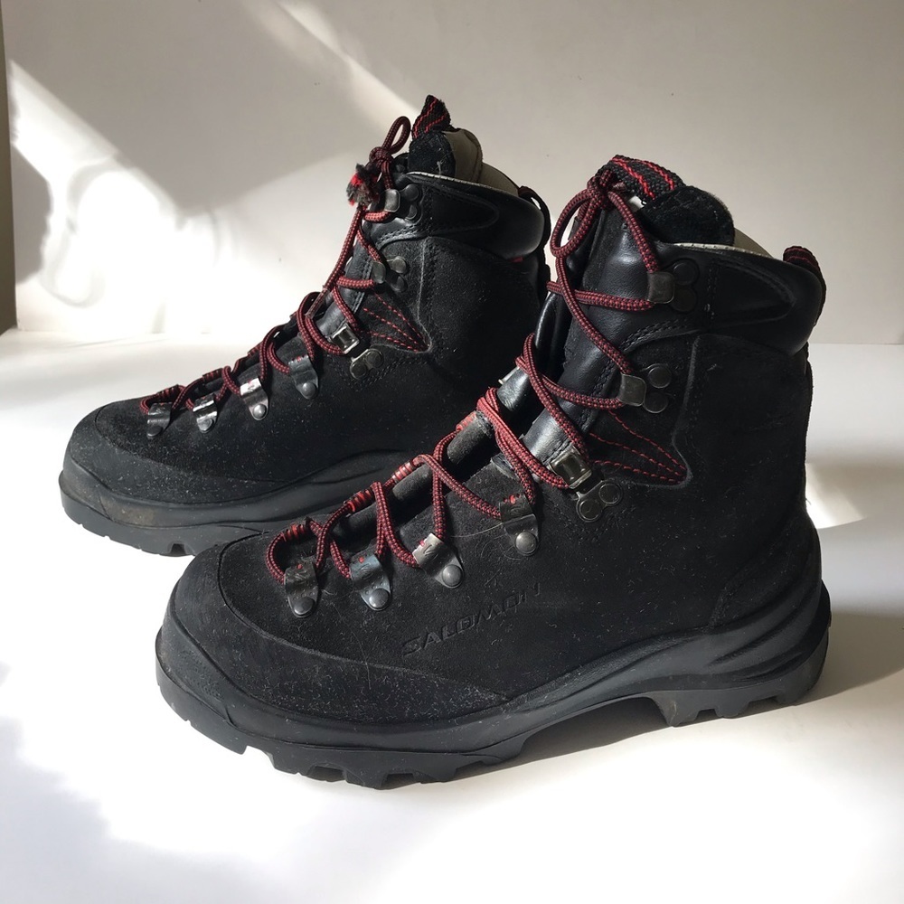 Salomon Black and Red Athletic Shoes